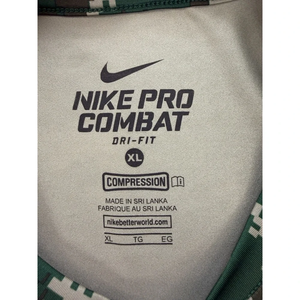Nike Pro Combat Dri-FIT Compression Shirt Digital Camo Green Mens XL
